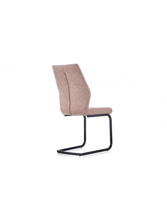 Scaun living HM K272 bej inchis, piele ecologica, structura metalica [6]