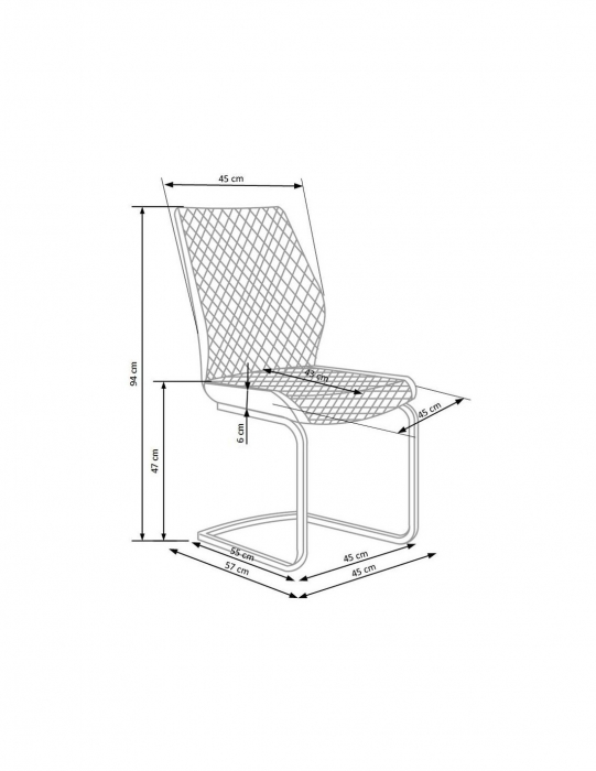 Scaun living HM K272 bej inchis, piele ecologica, structura metalica [7]