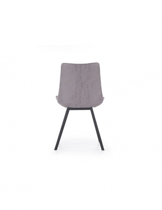 Scaun de living HM K279 gri cu picioare din otel cromat [3]