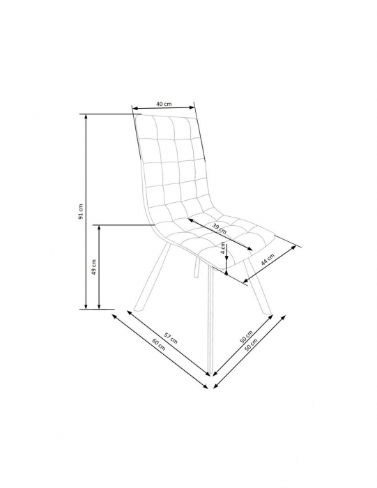 Scaun living HM K280 maro, piele ecologica, picioare metal [6]