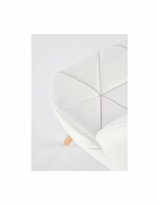 Scaun living alb piele ecologica picioare lemn K281 [5]