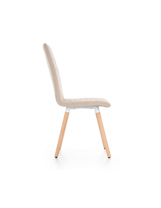 Scaun de living HM K282 bej cu picioare din lemn [2]