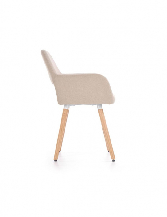 Scaun living HM K283 bej cu picioare din lemn [2]