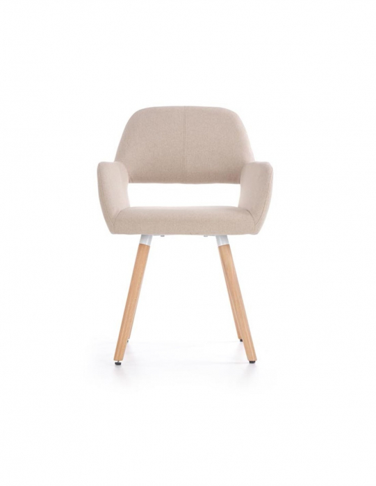 Scaun living HM K283 bej cu picioare din lemn [3]