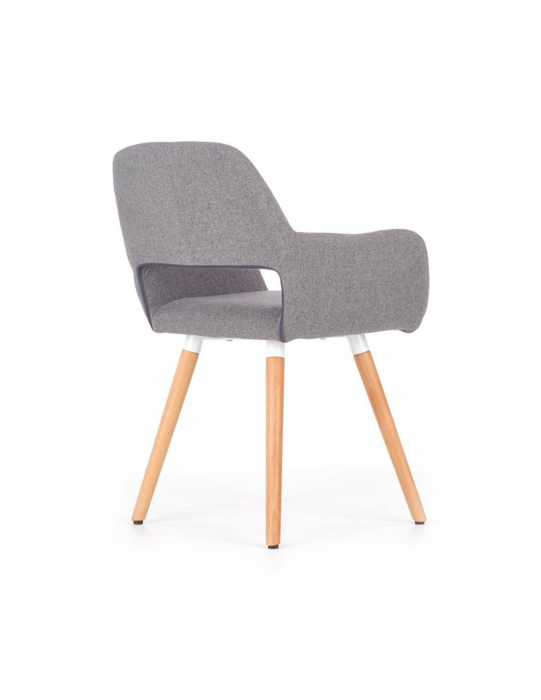 Scaun living HM K283 gri cu picioare din lemn [4]