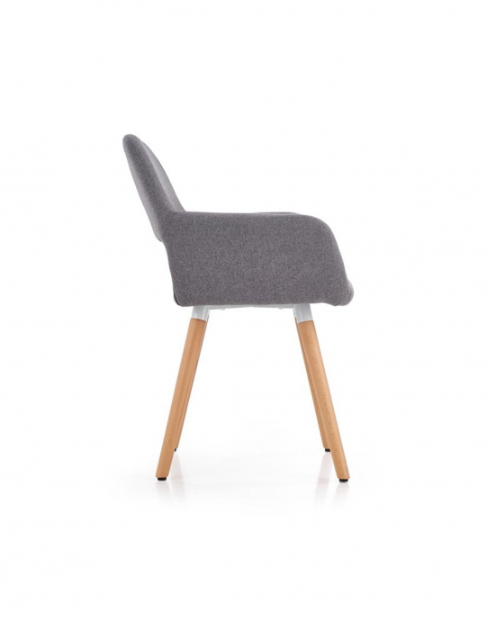 Scaun living HM K283 gri cu picioare din lemn [2]