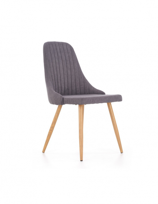 Scaun living HM K285 gri inchis cu picioare din lemn [1]