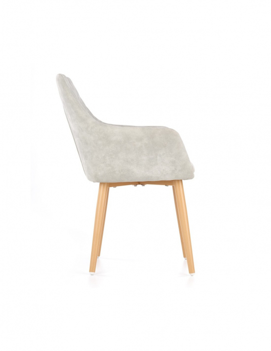 Scaun living gri HM K287 cu picioare din lemn [2]