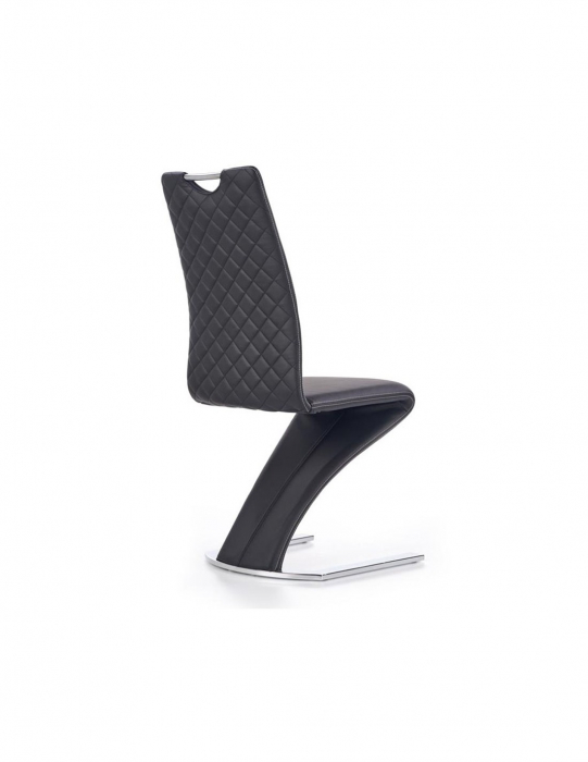 Scaun living HM K291 negru piele ecologica otel cromat modern [3]