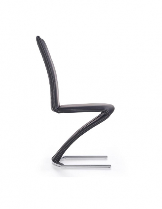 Scaun living HM K291 negru piele ecologica otel cromat modern [2]