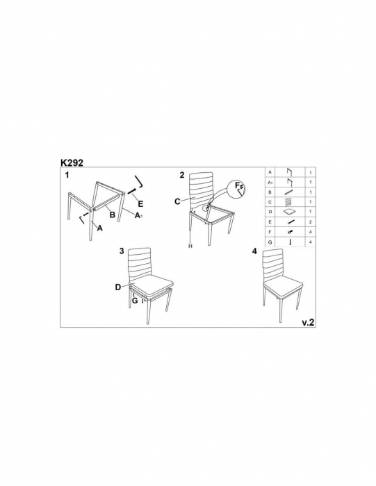 Scaun living HM K292 gri tapițat cu picioare metalice [5]