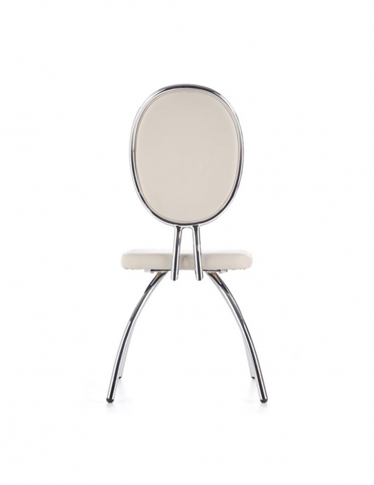 Scaun living HM K297, structura metalica, sezut si spatar piele ecologica crem [6]