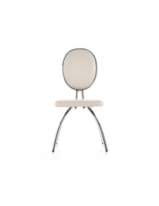 Scaun living HM K297, structura metalica, sezut si spatar piele ecologica crem [5]