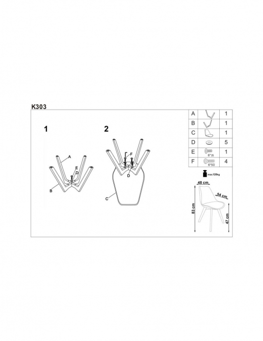 Scaun living gri HM K303 cu picioare din lemn [2]