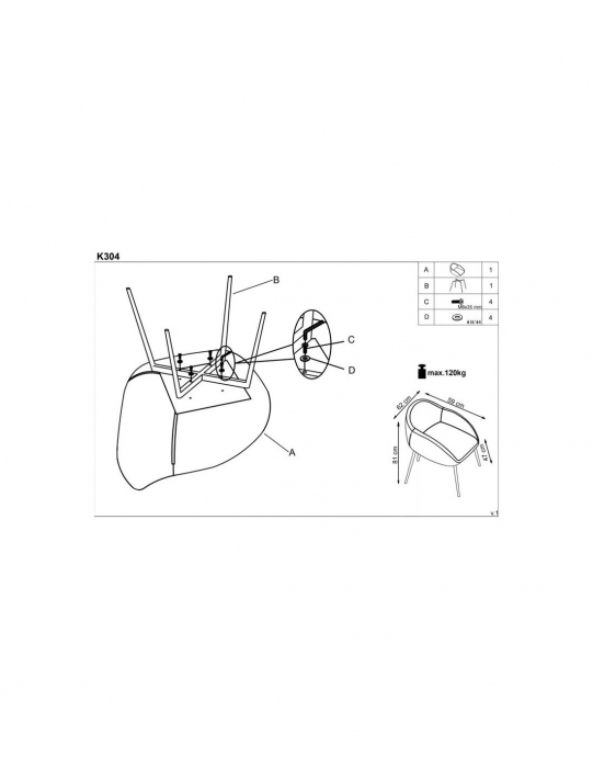 Scaun living HM K304 gri [2]