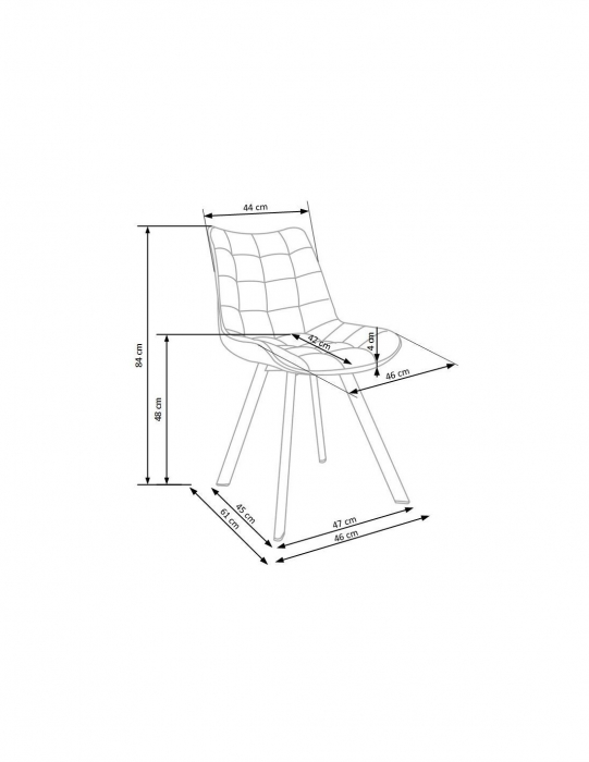 Scaun living HM K332 albastru din stofă cu picioare metalice [6]