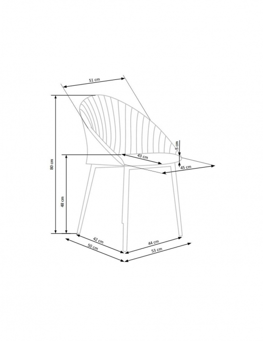 Scaun living HM K357 bej cu picioare metalice [8]