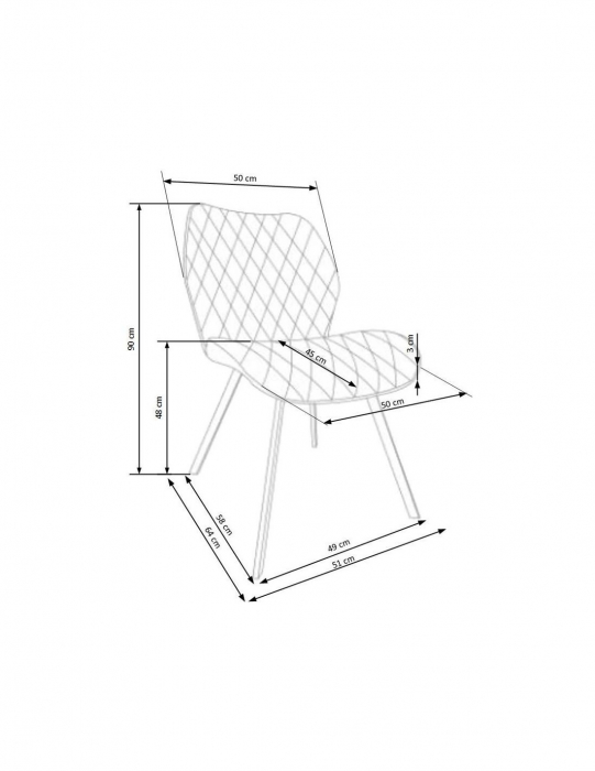Scaun de living HM K360 galben mustar cu picioare metalice negre [2]