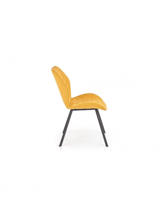 Scaun de living HM K360 galben mustar cu picioare metalice negre [4]