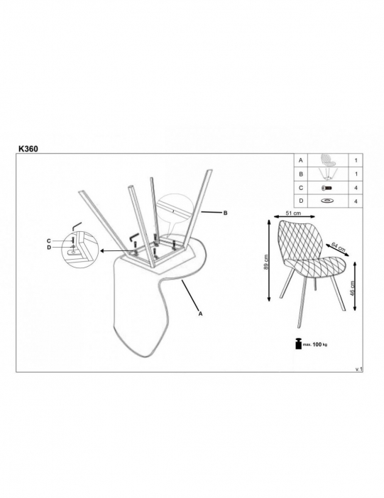 Scaun living HM K360 gri [9]