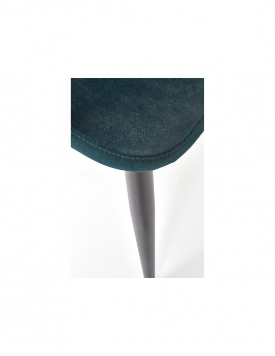 Scaun de living HM K364, verde, cu picioare negre, din metal și stofă, design scandinav [8]