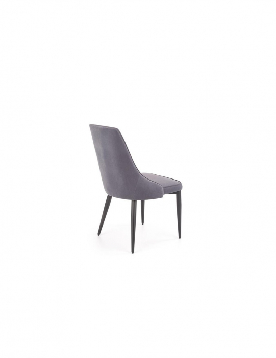 Scaun living gri HM k365 din catifea cu picioare metalice negre [8]
