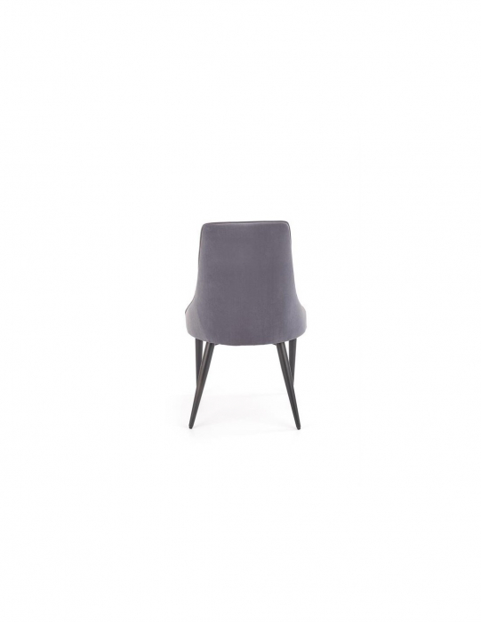 Scaun living gri HM k365 din catifea cu picioare metalice negre [6]