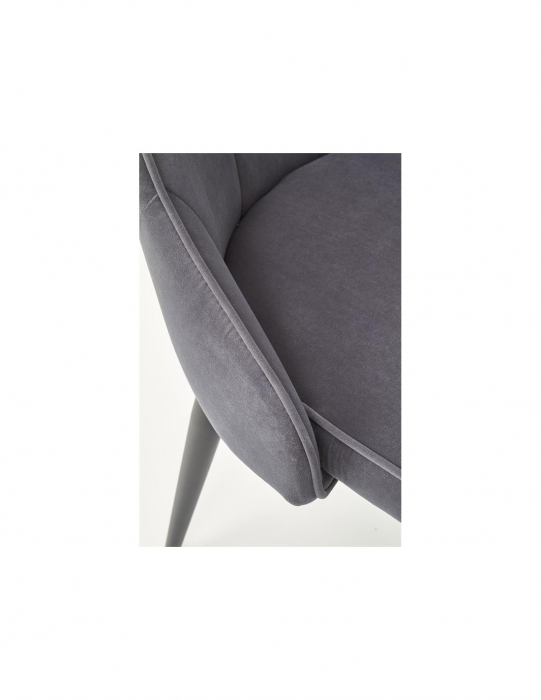 Scaun living gri HM k365 din catifea cu picioare metalice negre [5]