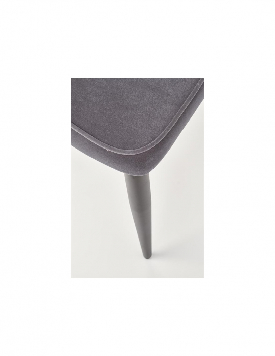 Scaun living gri HM k365 din catifea cu picioare metalice negre [7]