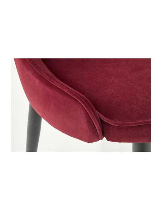 Scaun living HM k366 bordo tapitat cu stofa si picioare metalice negre [5]