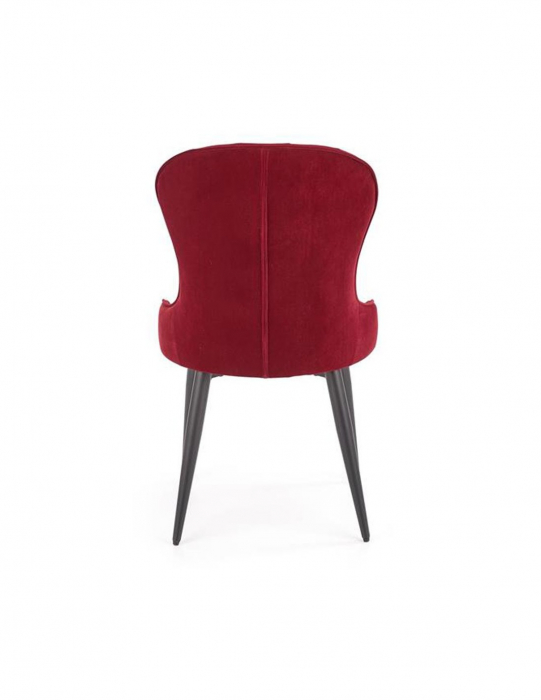 Scaun living HM k366 bordo tapitat cu stofa si picioare metalice negre [2]