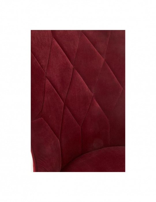 Scaun living HM k366 bordo tapitat cu stofa si picioare metalice negre [4]