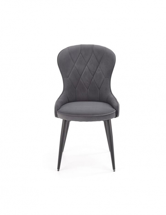 Scaun living HM K366 gri cu spătar matlasat și picioare negre [2]