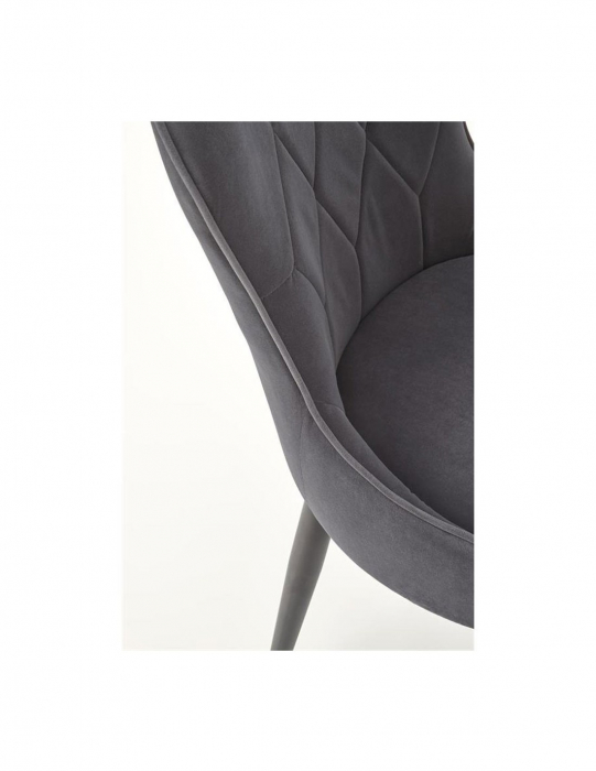 Scaun living HM K366 gri cu spătar matlasat și picioare negre [3]