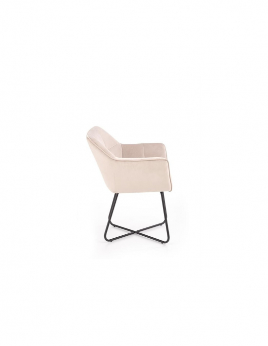 Scaun living bej HM K377 cu picioare metalice negre [2]