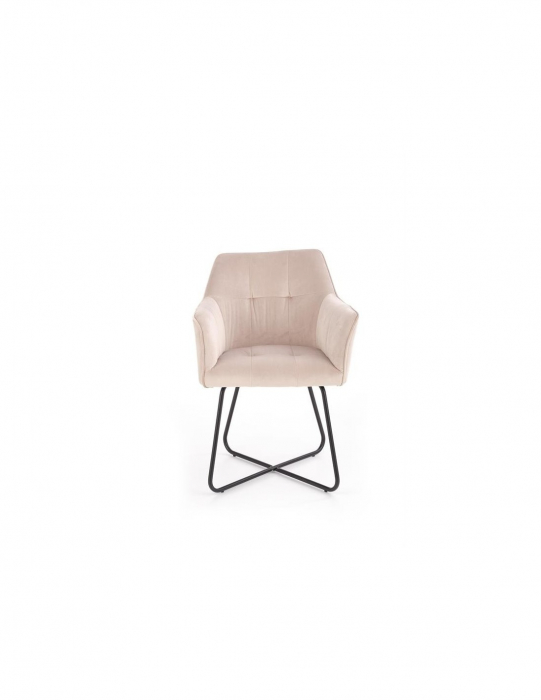 Scaun living bej HM K377 cu picioare metalice negre [4]
