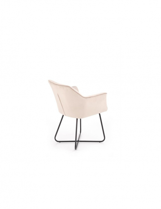 Scaun living bej HM K377 cu picioare metalice negre [5]