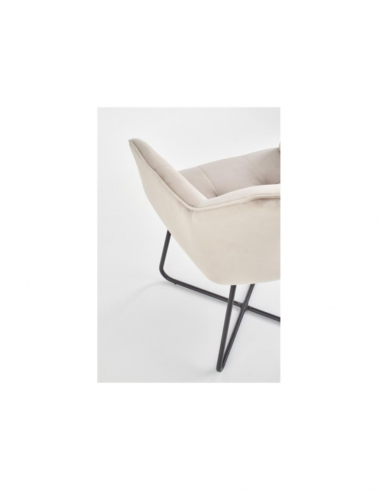 Scaun living bej HM K377 cu picioare metalice negre [3]