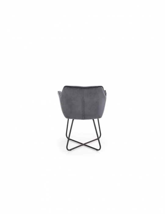 Scaun living gri inchis HM K377 cu picioare metalice incrucisate [3]