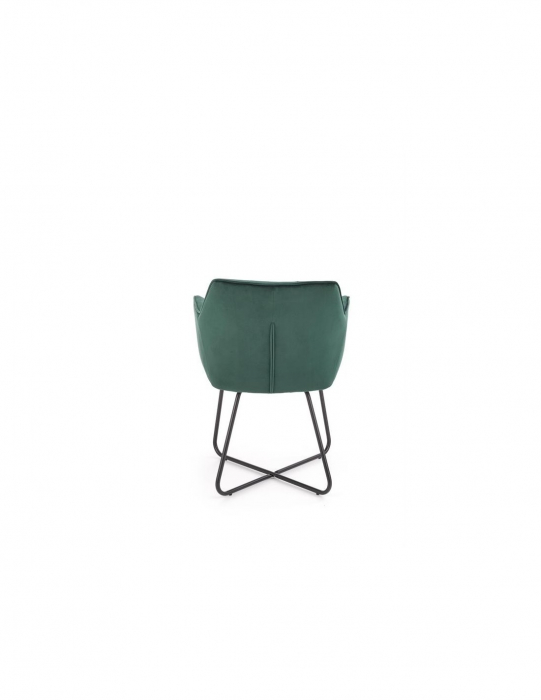Scaun living HM K377 verde, cu tapiterie din stofă și picioare metalice negre [3]