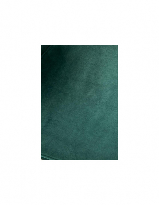 Scaun de living HM K379 verde, tapitat cu catifea, picioare metalice negre cu varfuri aurii [5]