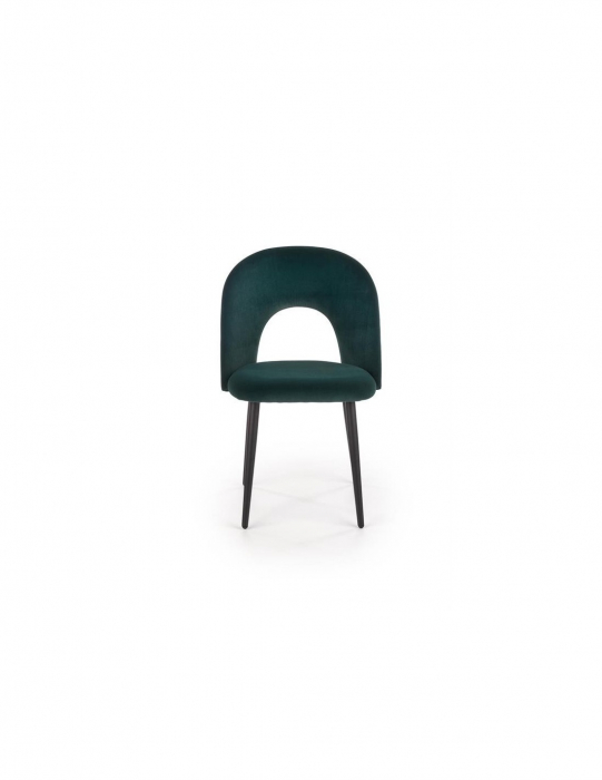 Scaun de living modern HM k384, tapițat în stofă verde, cu picioare negre [2]