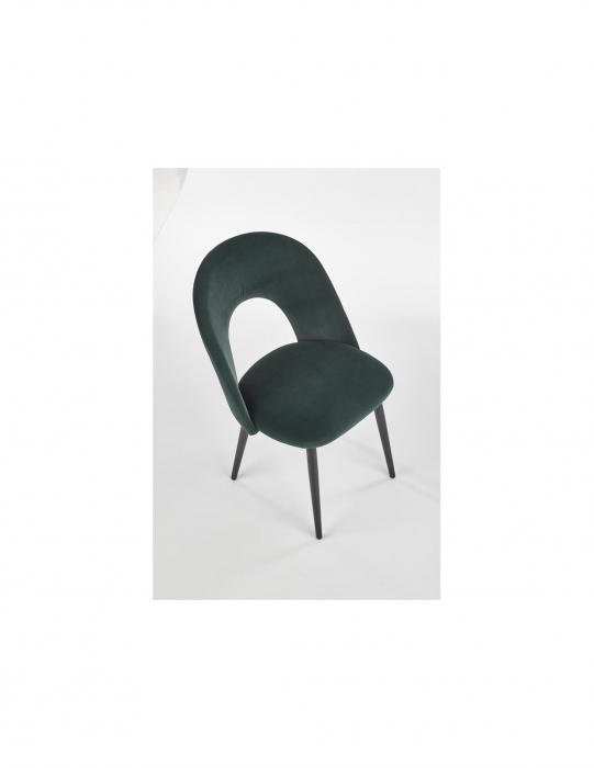 Scaun de living modern HM k384, tapițat în stofă verde, cu picioare negre [8]