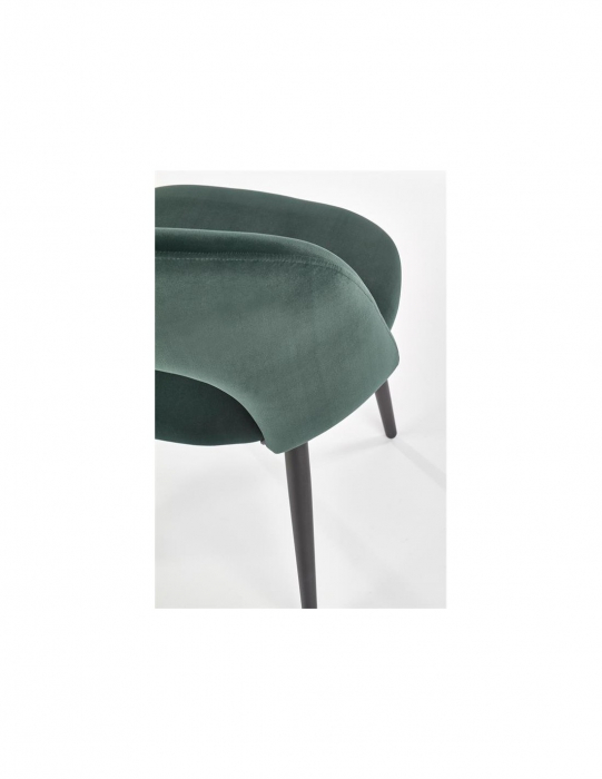 Scaun de living modern HM k384, tapițat în stofă verde, cu picioare negre [5]