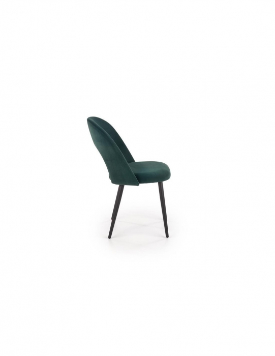 Scaun de living modern HM k384, tapițat în stofă verde, cu picioare negre [4]