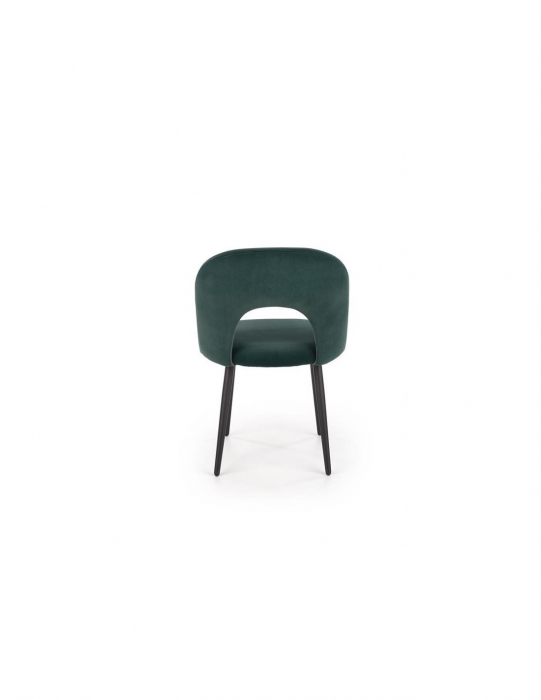 Scaun de living modern HM k384, tapițat în stofă verde, cu picioare negre [7]