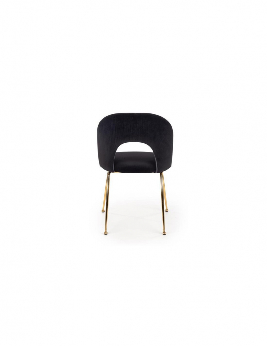 Scaun living HM K385 negru cu picioare metalice aurii [2]