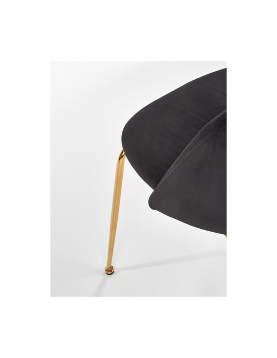 Scaun living HM K385 negru cu picioare metalice aurii [5]