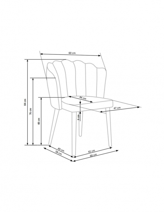 Scaun de living HM k386, catifea verde, design scoică [10]