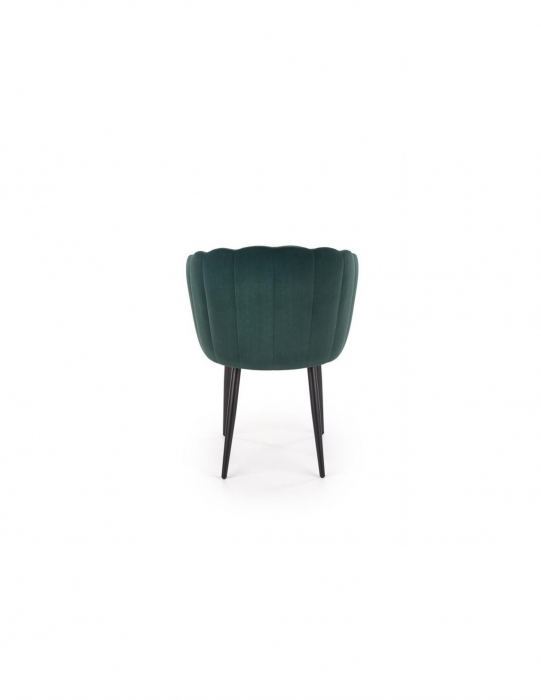 Scaun de living HM k386, catifea verde, design scoică [9]